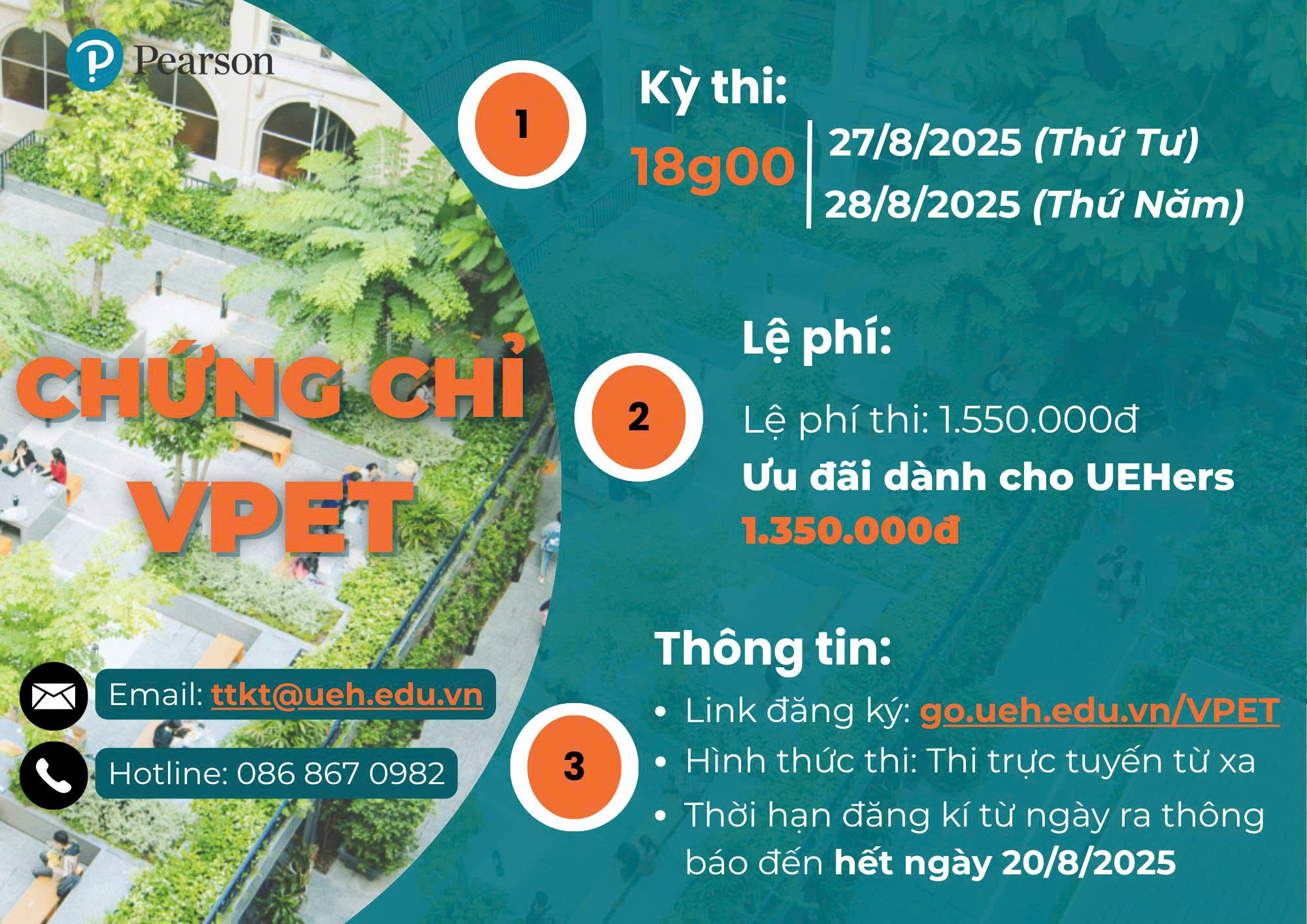 Kỳ thi VPET tháng 8.2025